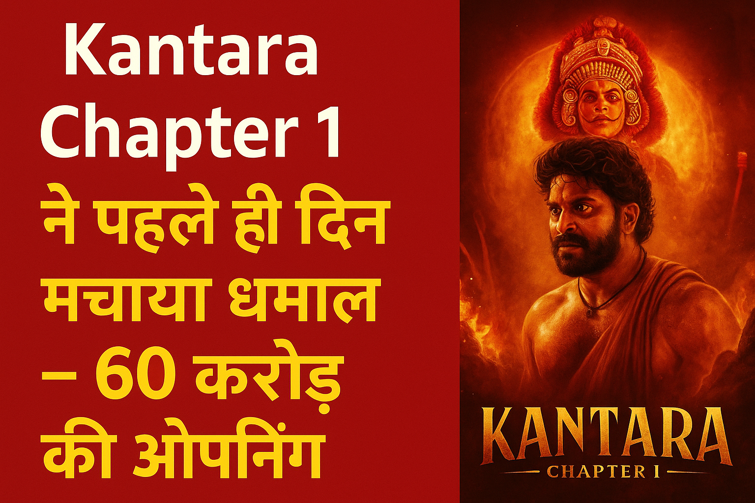 Kantara Chapter 1 ने पहले ही दिन मचाया धमाल 60 करोड़ की ओपनिंग